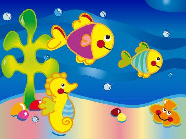 Seascape cartoon clipart