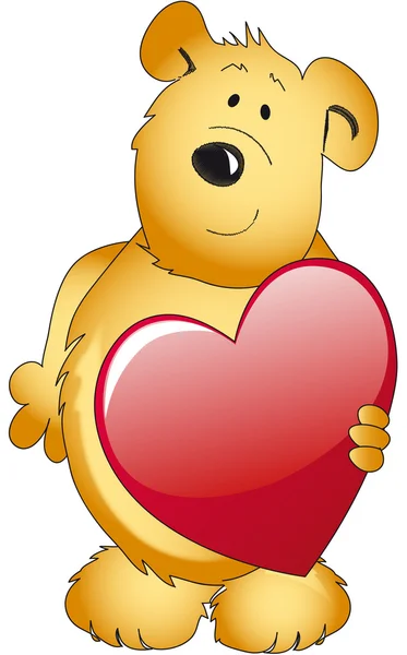 Teddybär mit Herz — Stockfoto