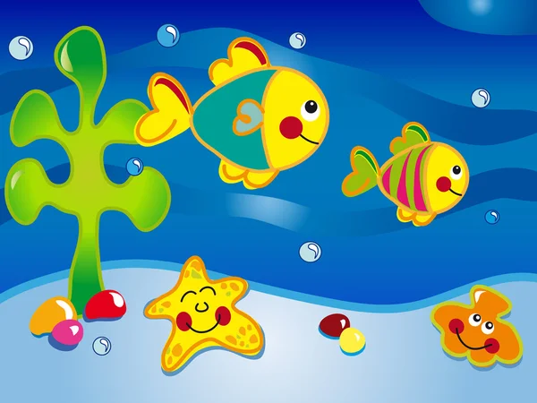 Seascape cartoon — Stock Photo, Image