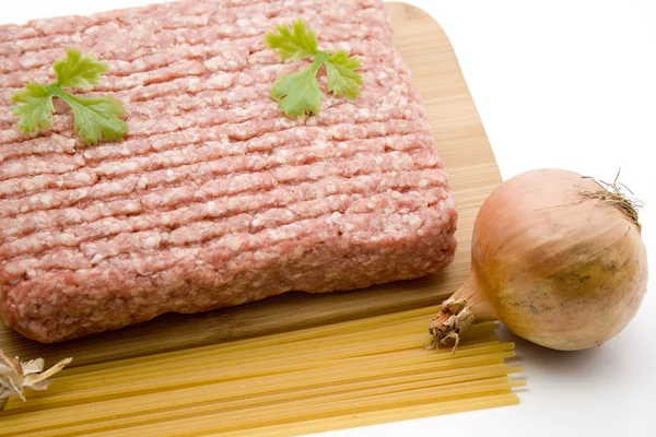 Minced meat with onion — Stock Photo, Image