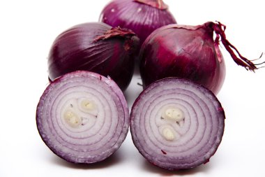 Red onion halves clipart