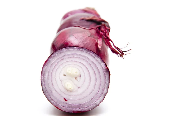 Raw red onion halves — Stock Photo, Image