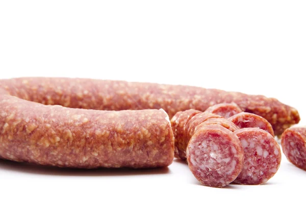 Farmer sausage slivered — Stock Photo, Image