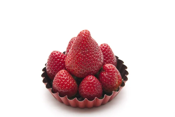 Strawberries in baking pan — Stock Photo, Image