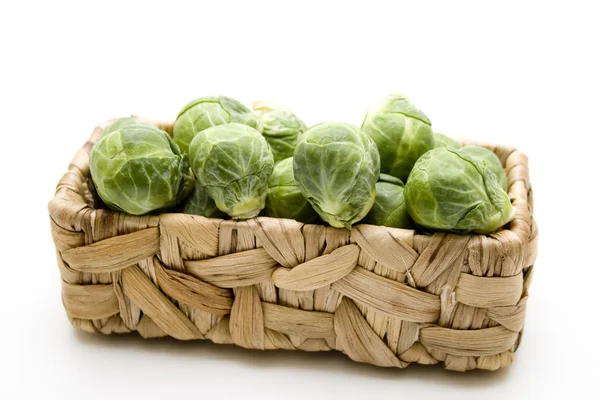 Brussels sprouts in the basket — Stockfoto