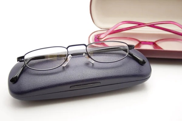 Reading glasses with case — Stock Photo, Image