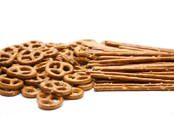 Saltsticks and salted pretzel — Stock Photo, Image