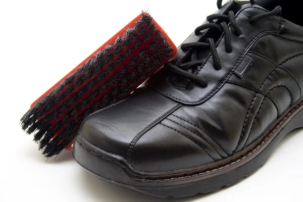 男性の靴靴ブラシ — ストック写真