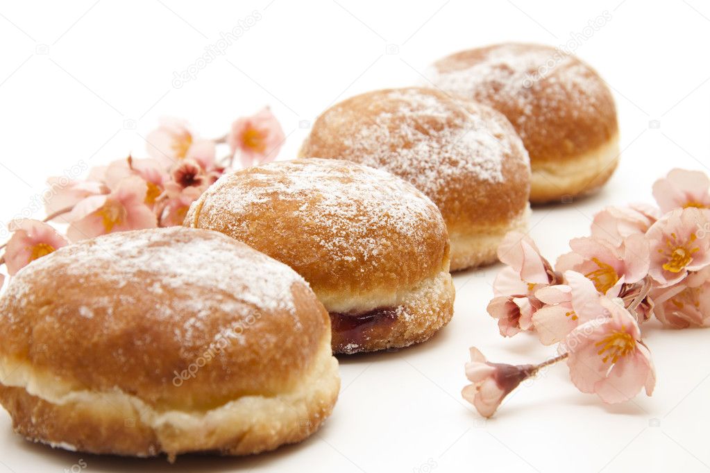 Donuts with powdered sugar