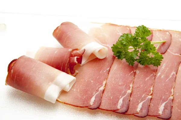Ham with parsley — Stock Photo, Image