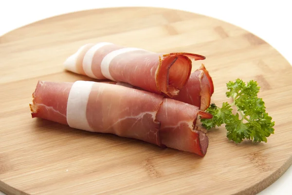 Ham op rand bord — Stockfoto