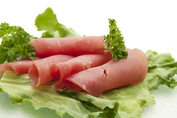 Ham with parsley — Stock Photo, Image