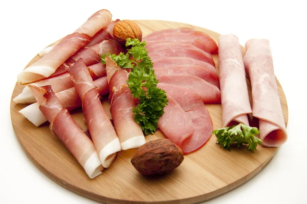 Ham plate — Stock Photo, Image