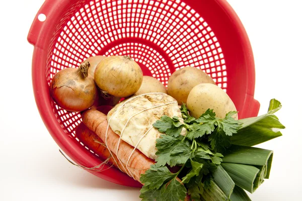 Warzywa zupa z ziemniakiem i cebulą — Zdjęcie stockowe