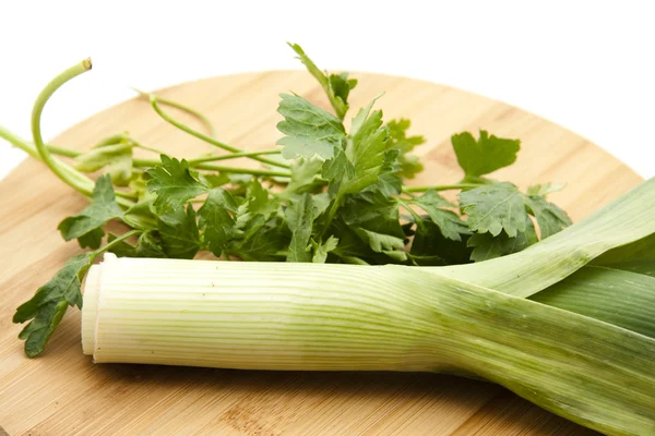 Leek with parsley freshly — Stock Photo, Image