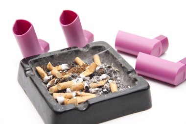 Ashtray with Inhaler clipart