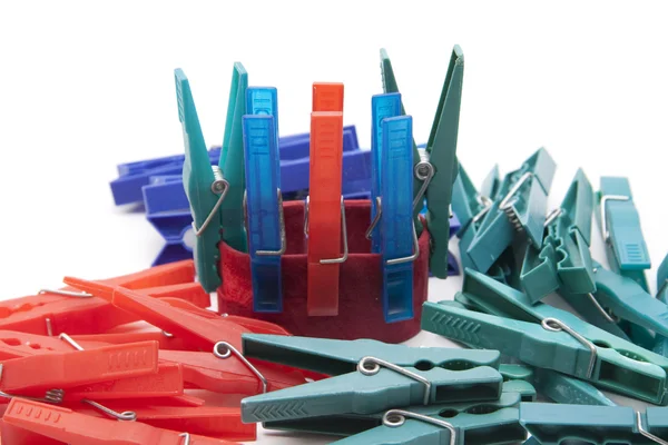Plastik clothespins — Stok fotoğraf