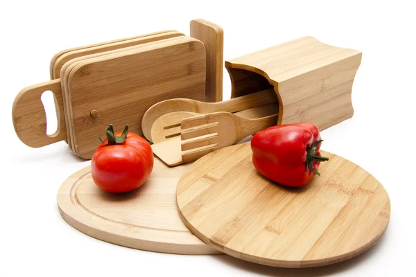 Bord de planche avec légumes — Photo