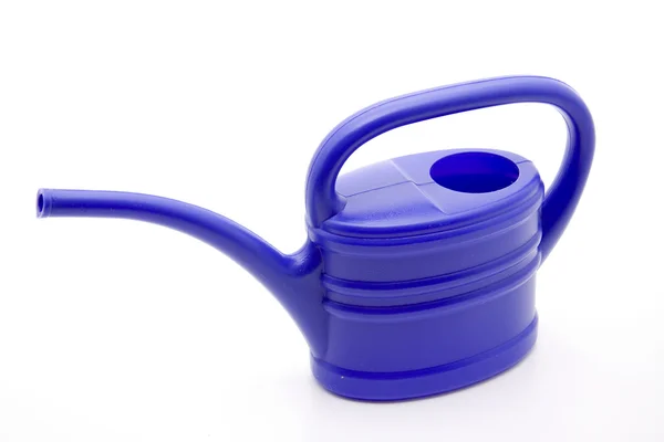 Blue watering can of plastic — Stock Photo, Image