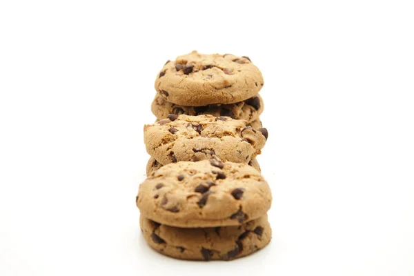 Round cookies with chocolate — Stock Photo, Image