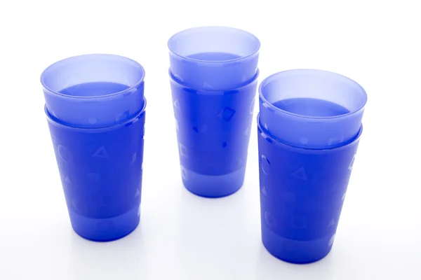 Blå dricka muggar — Stockfoto