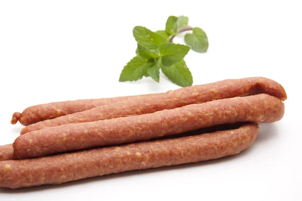 Bologne sausage with peppermint — Stock Photo, Image