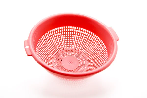Tamis culinaire rouge en plastique — Photo