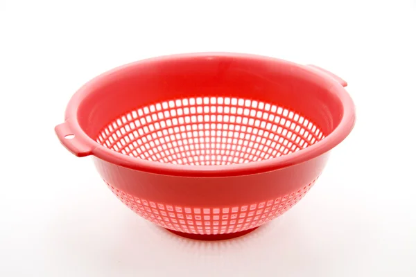 Red culinary sieve — Stock Photo, Image