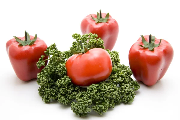 Petržel s rajčaty a paprikou — Stock fotografie