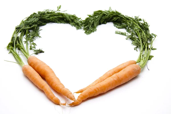 Coração de cenouras — Fotografia de Stock