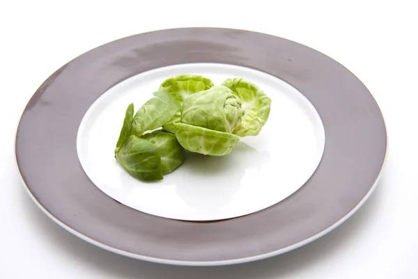Brussels sprouts on plate — Stock Photo, Image
