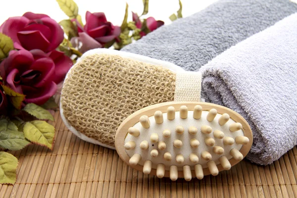 Massagebürste mit Schwamm — Stockfoto
