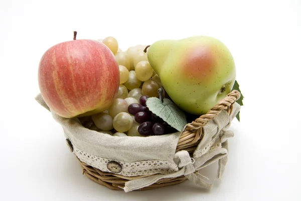 Apple and pear with grapes — Stock Photo, Image