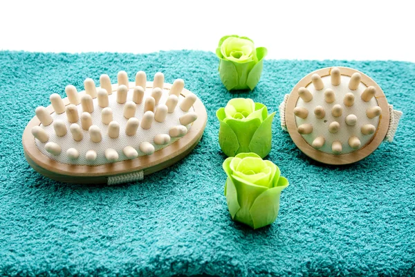 Massageborstel met geur bloesem — Stockfoto