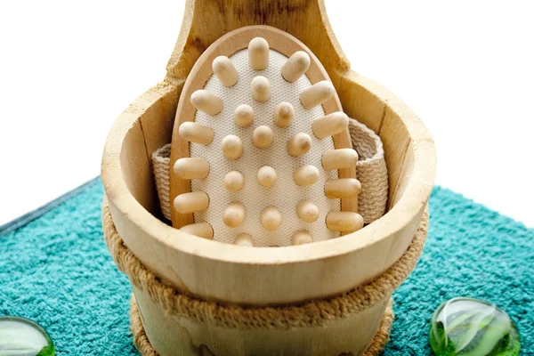 Massage brush in the tub — Stock Photo, Image