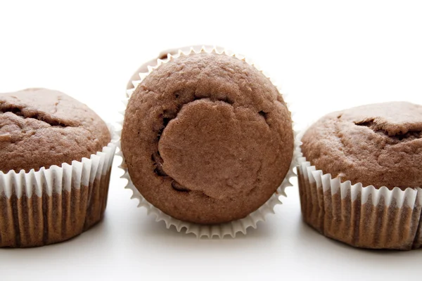 Muffin in papier pan bakken — Stockfoto