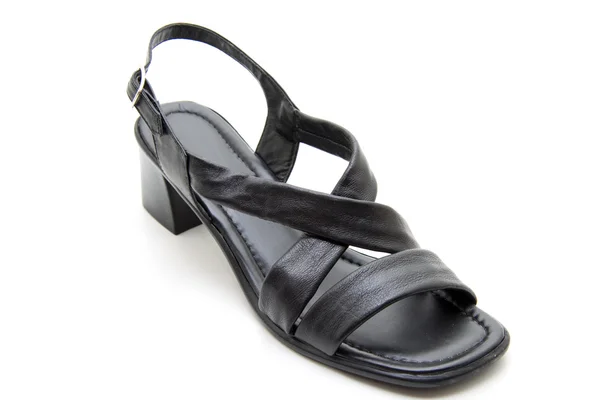 Černé dámské sandály — Stock fotografie