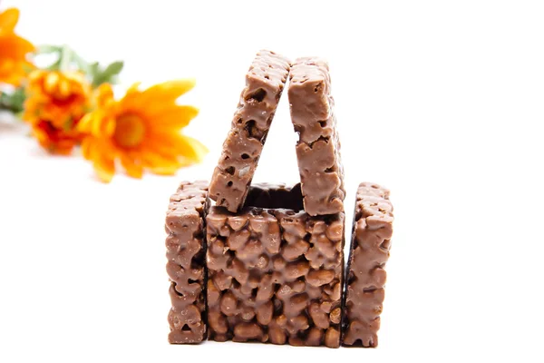 Arroz soprado com chocolate — Fotografia de Stock