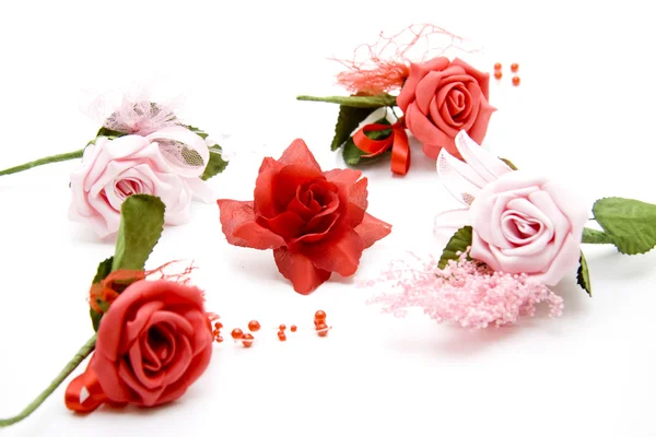 Красные и розовые розы — стоковое фото