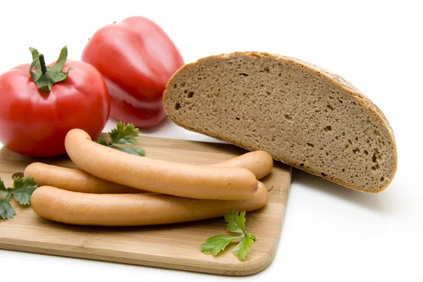 Frankfurter auf Brot — Stockfoto