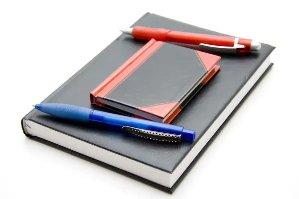 Ballpoint pen on diary — Stock Photo, Image