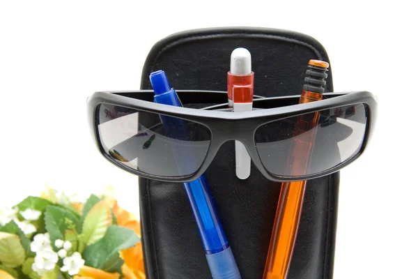 Kugelschreiber mit Sonnenbrille — Stockfoto