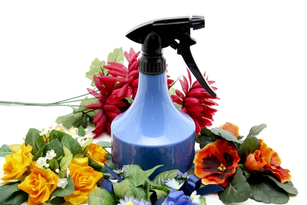 Blå spray flaske - Stock-foto