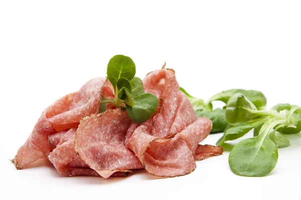 Salami slices — Stock Photo, Image