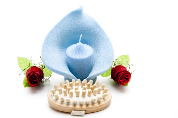 브러시로 블루 촛불 — 스톡 사진