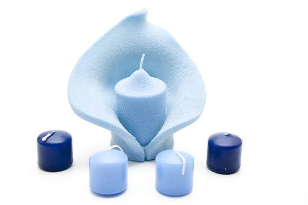 Modré svíčky — Stock fotografie