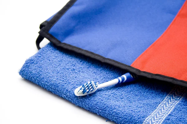 टूथब्रशसह पिशवी धुवा — स्टॉक फोटो, इमेज