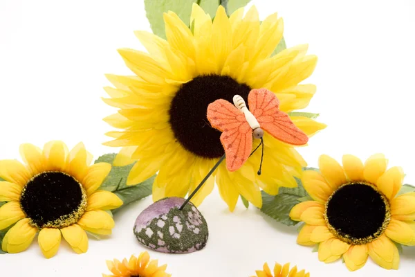 Sunflower with Butterfly — Stock Photo, Image