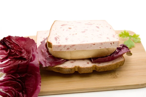 Liver cheese with Radicchio — Stock Photo, Image