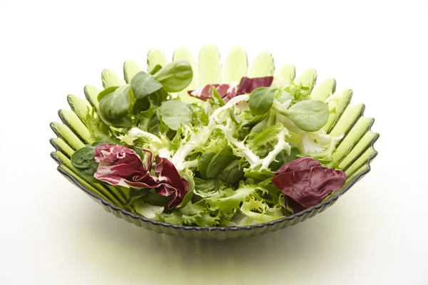 Meng salade in de kom — Stockfoto